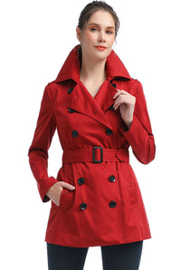 BGSD Women Evelyn Waterproof Classic Hooded Short Trench Coat