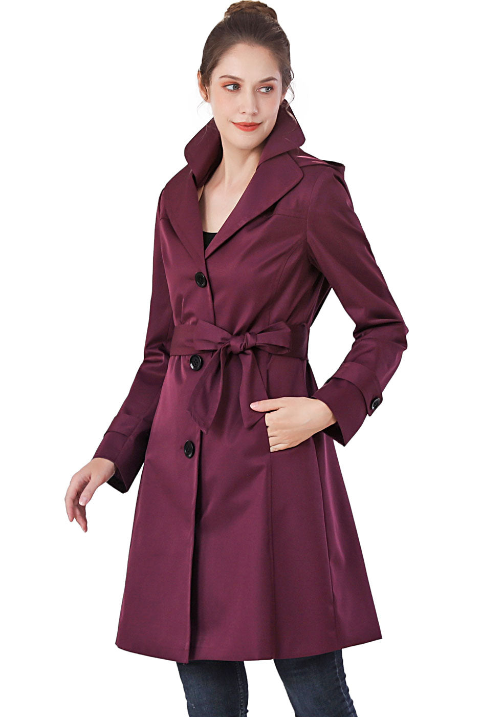 BGSD Women Eva Waterproof Hooded Trench Coat