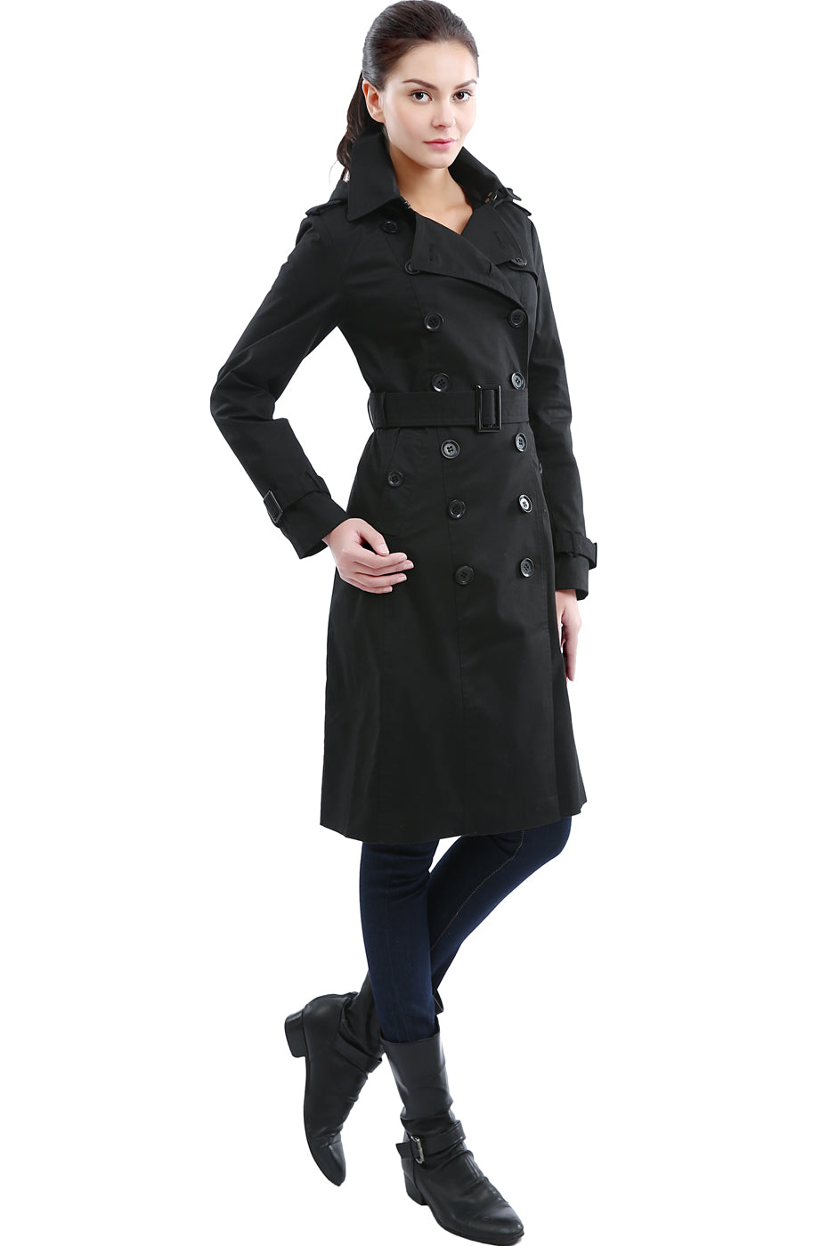 Ladies trench outlet coat with hood