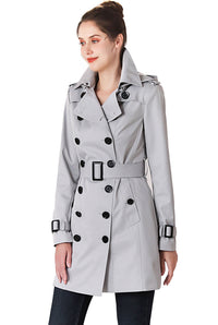 BGSD Women Leah Waterproof Hooded Mid Length Trench Coat