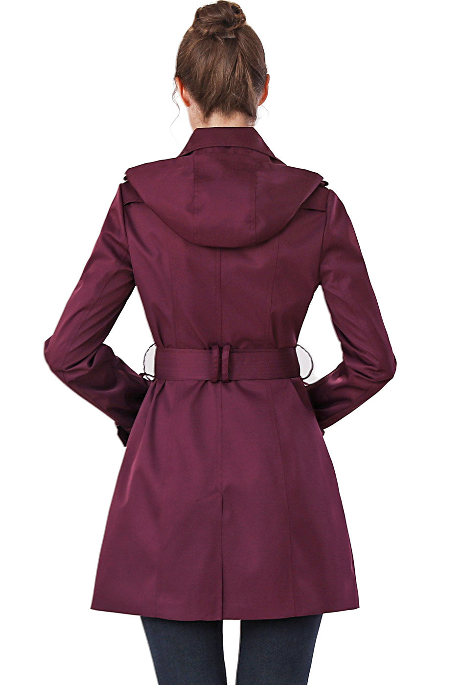 Ladies waterproof trench coat with outlet hood