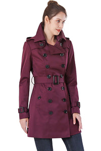 BGSD Women Leah Waterproof Hooded Mid Length Trench Coat