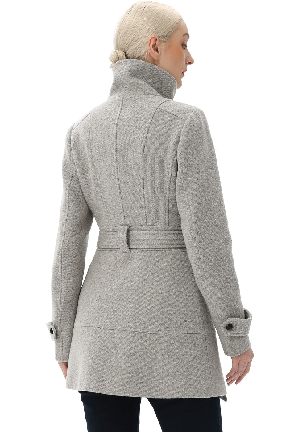 BGSD Women Wool Belted Walking Coat