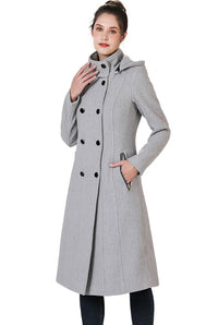 BGSD Women Ren Wool Stand Collar Walker Coat