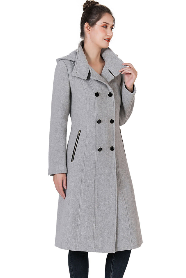 BGSD Women Ren Wool Stand Collar Walker Coat