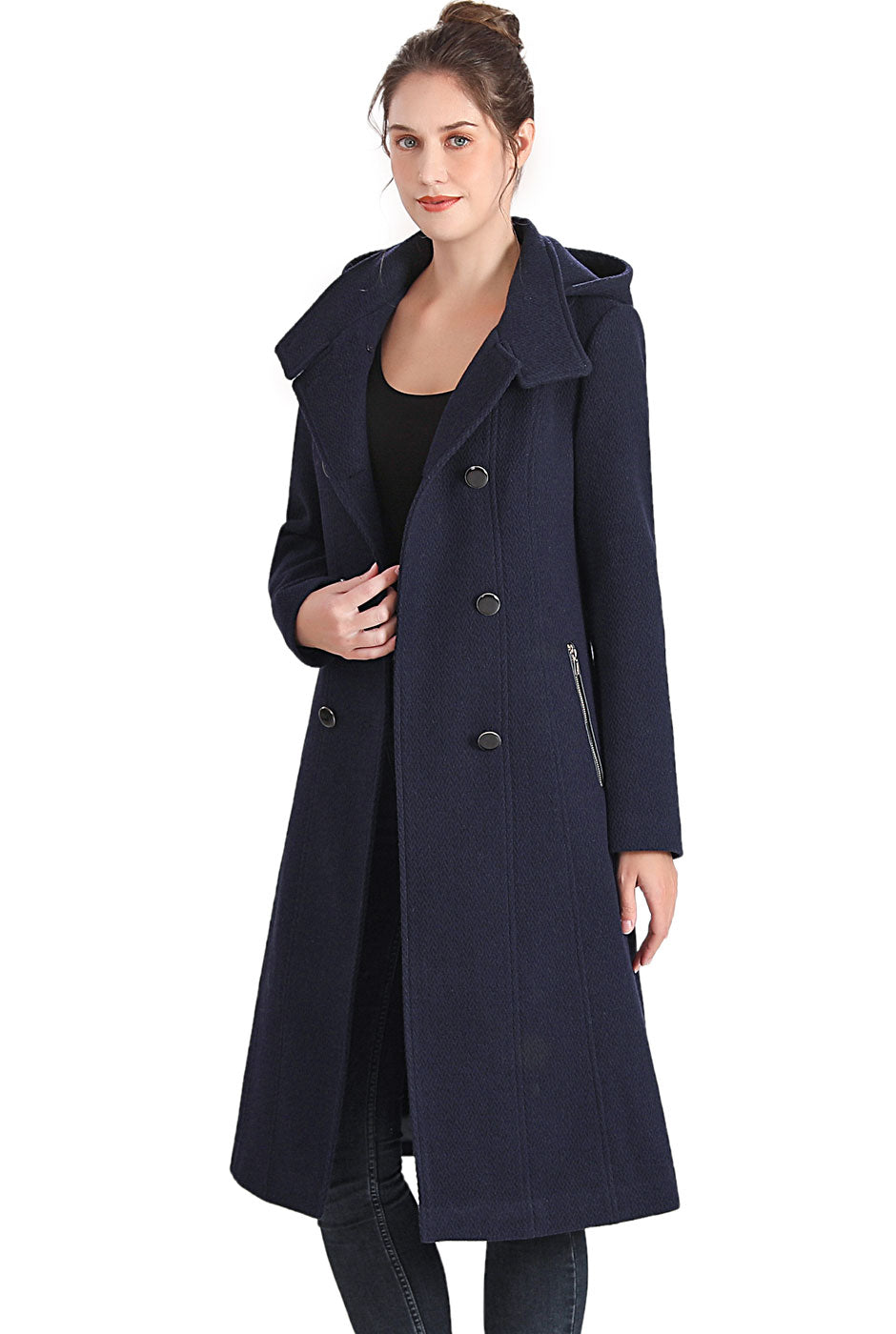 BGSD Women Ren Wool Stand Collar Walker Coat