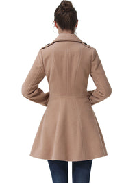 BGSD Women Emy Fit & Flare Wool Pea Coat