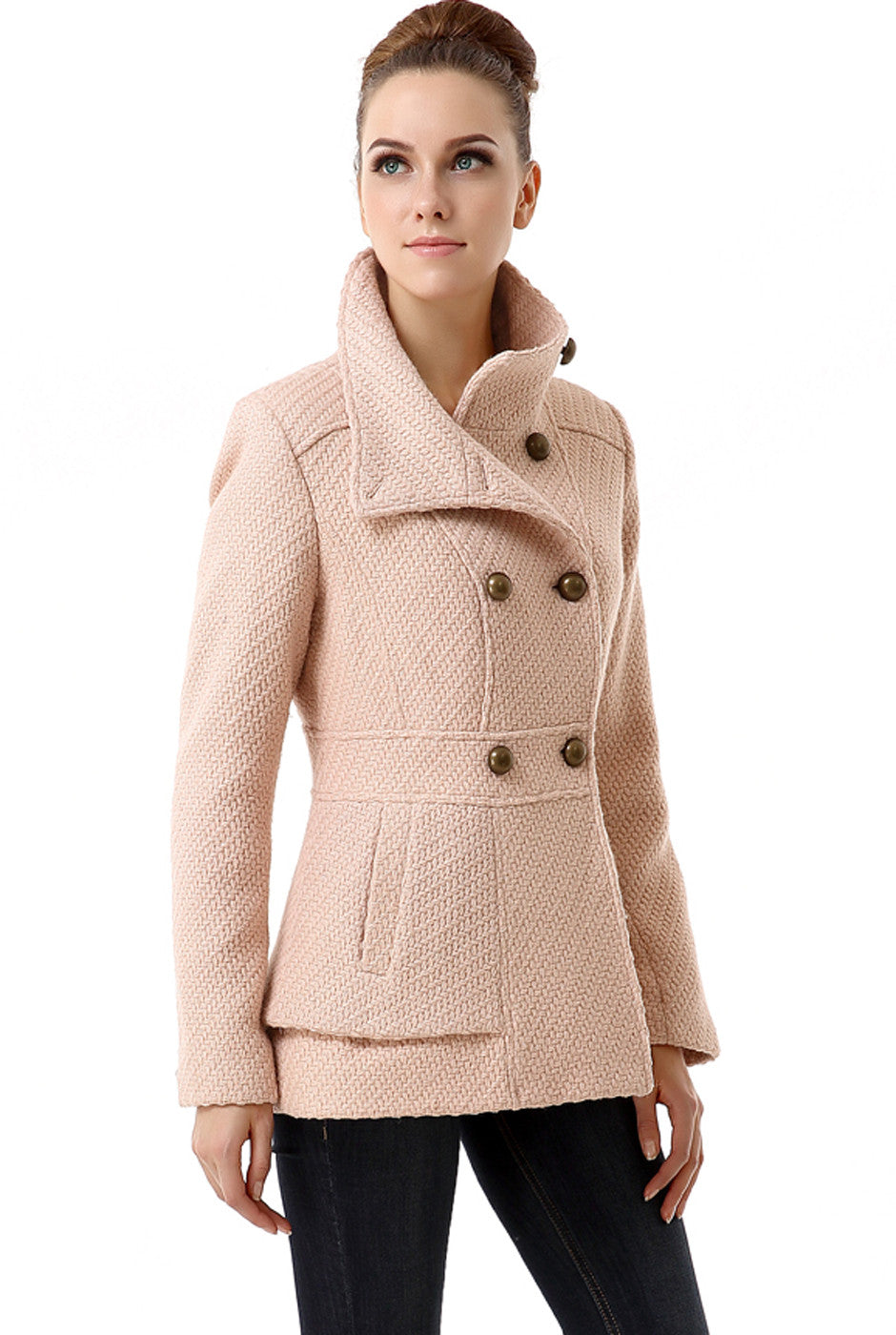 BGSD Women Cheri Wool Boucle Coat