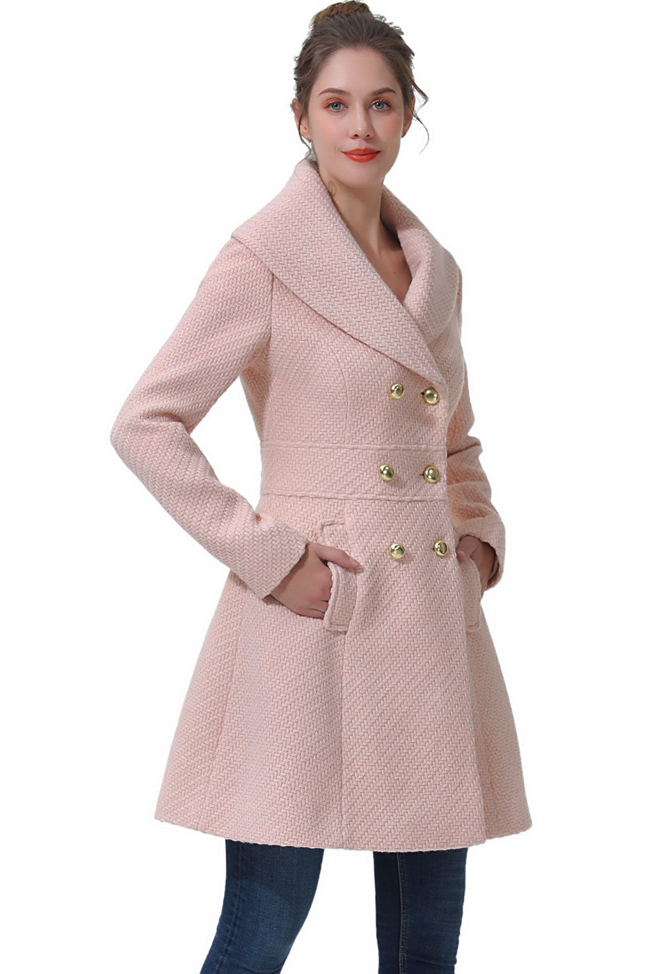 Womens sales fitted peacoat