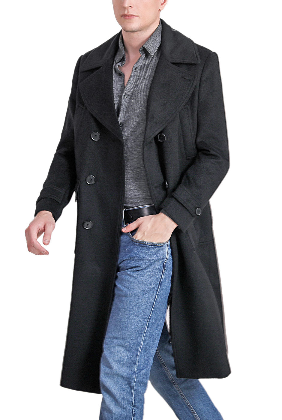 Landing Leathers Men Peter Wool Blend Long Walker Coat