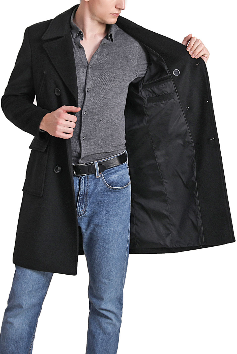 Landing Leathers Men Addison Wool Blend Pea Coat