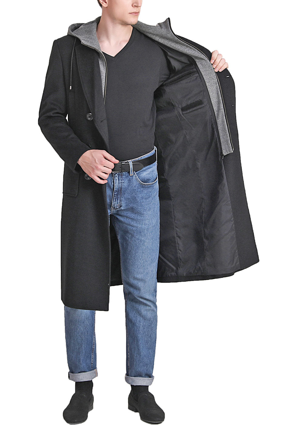 Landing Leathers Men Holmes Wool Blend Long Walking Coat