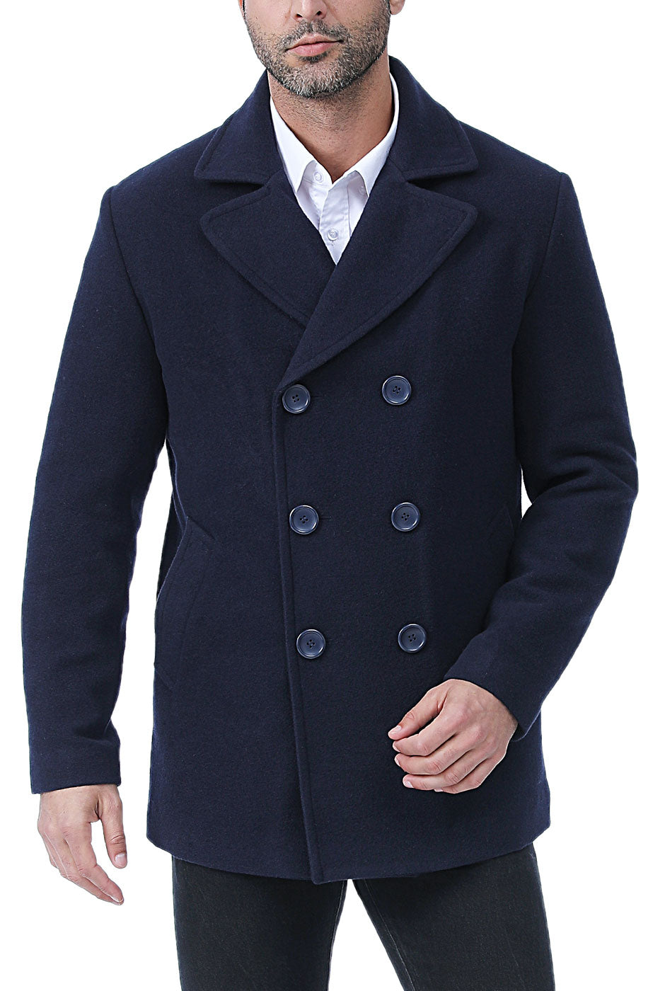 BGSD Men Hugh Wool Blend Pea Coat