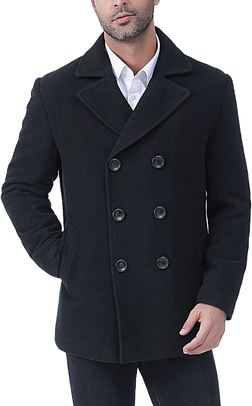 BGSD Men Hugh Wool Blend Pea Coat