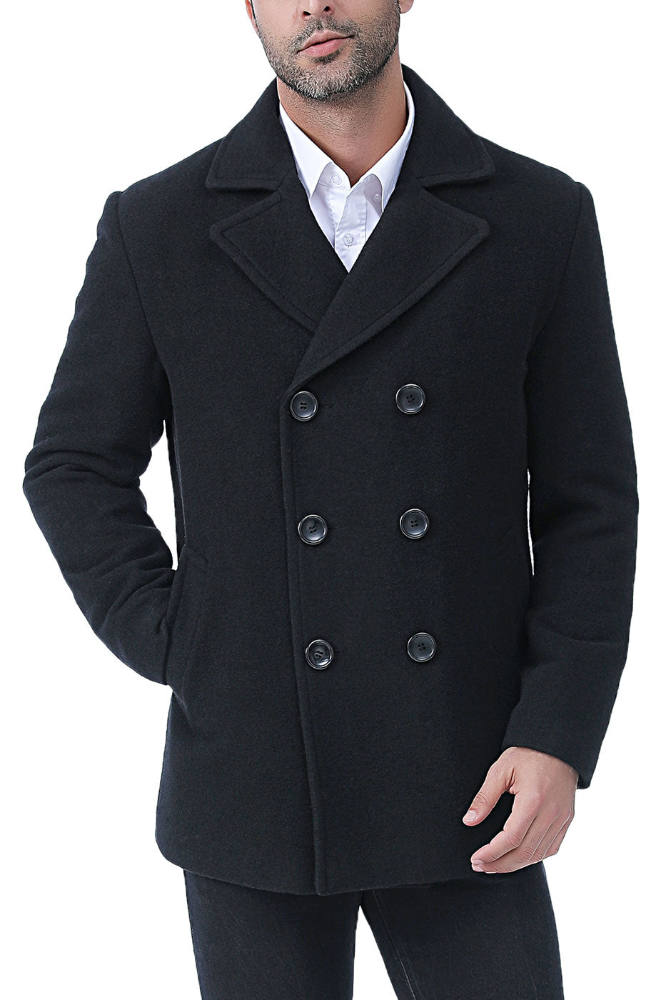 Mens black store wool peacoat