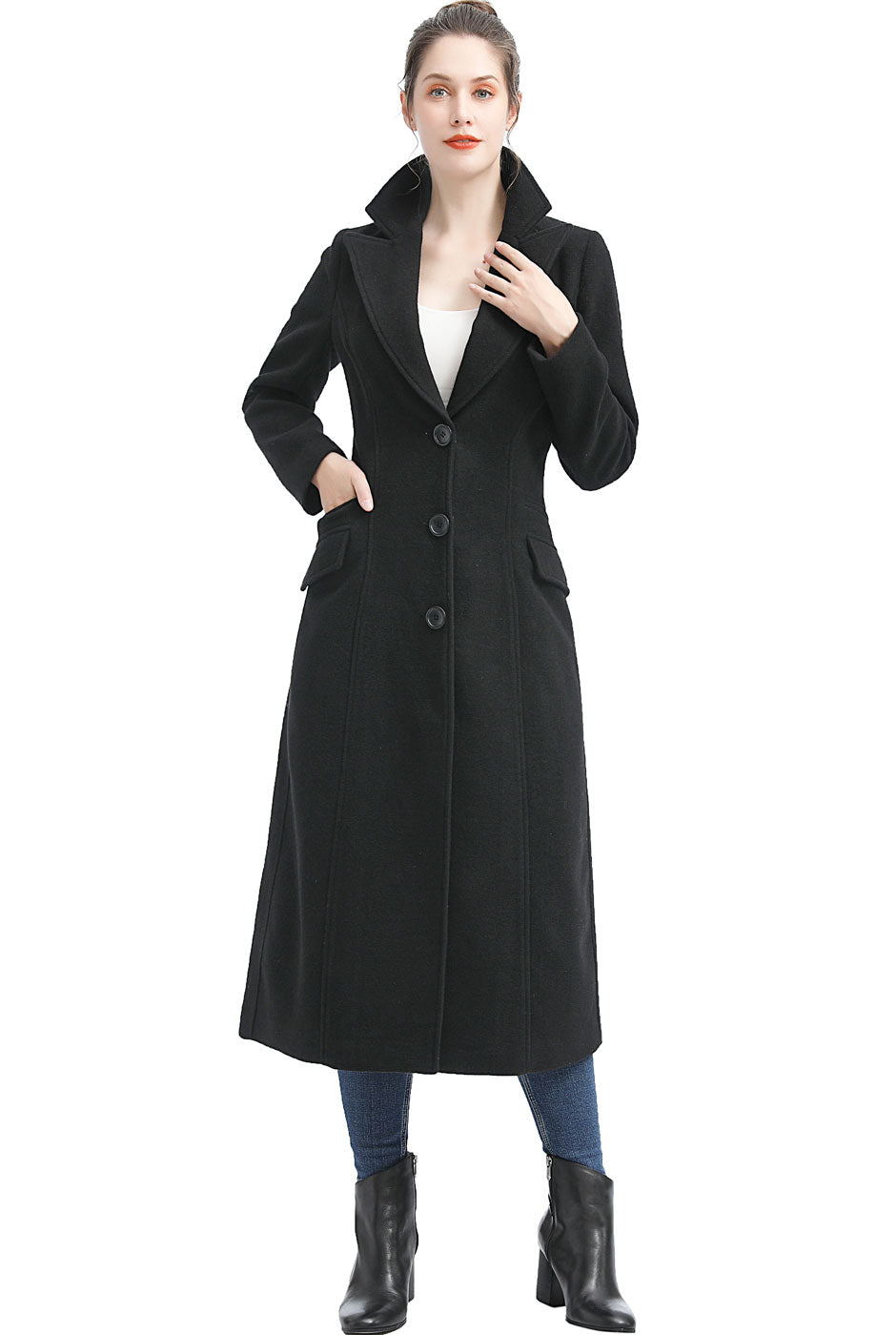 BGSD Women Sophie Full Length Long Wool Coat