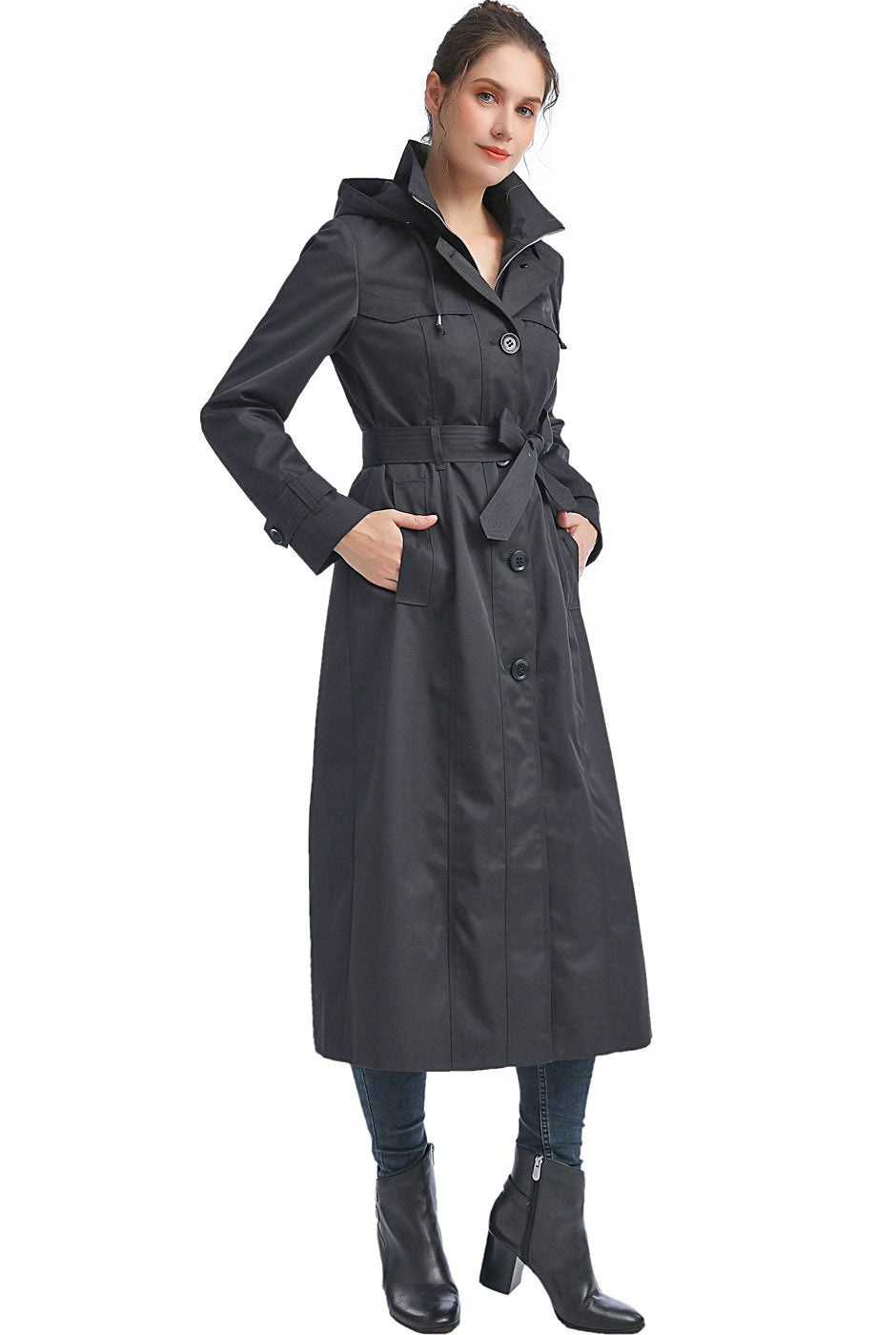 BGSD Women Paula Waterproof Hooded Long Rain Coat