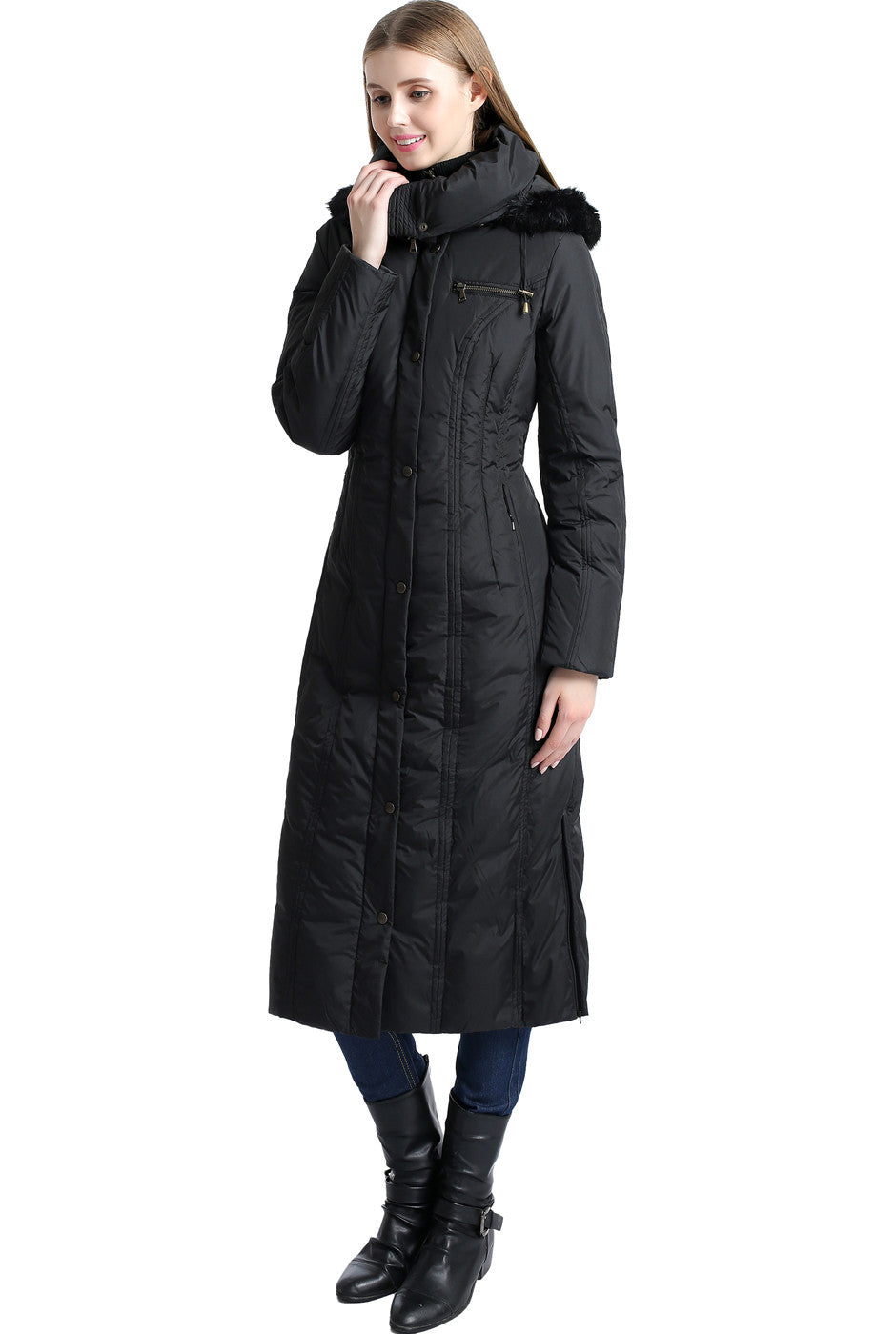 bgsd womens lacey water resistant hooded long down puffer coat