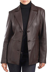 BGSD Women Crystal Lambskin Leather Blazer