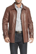 bgsd mens hunter patch pocket lambskin leather coat