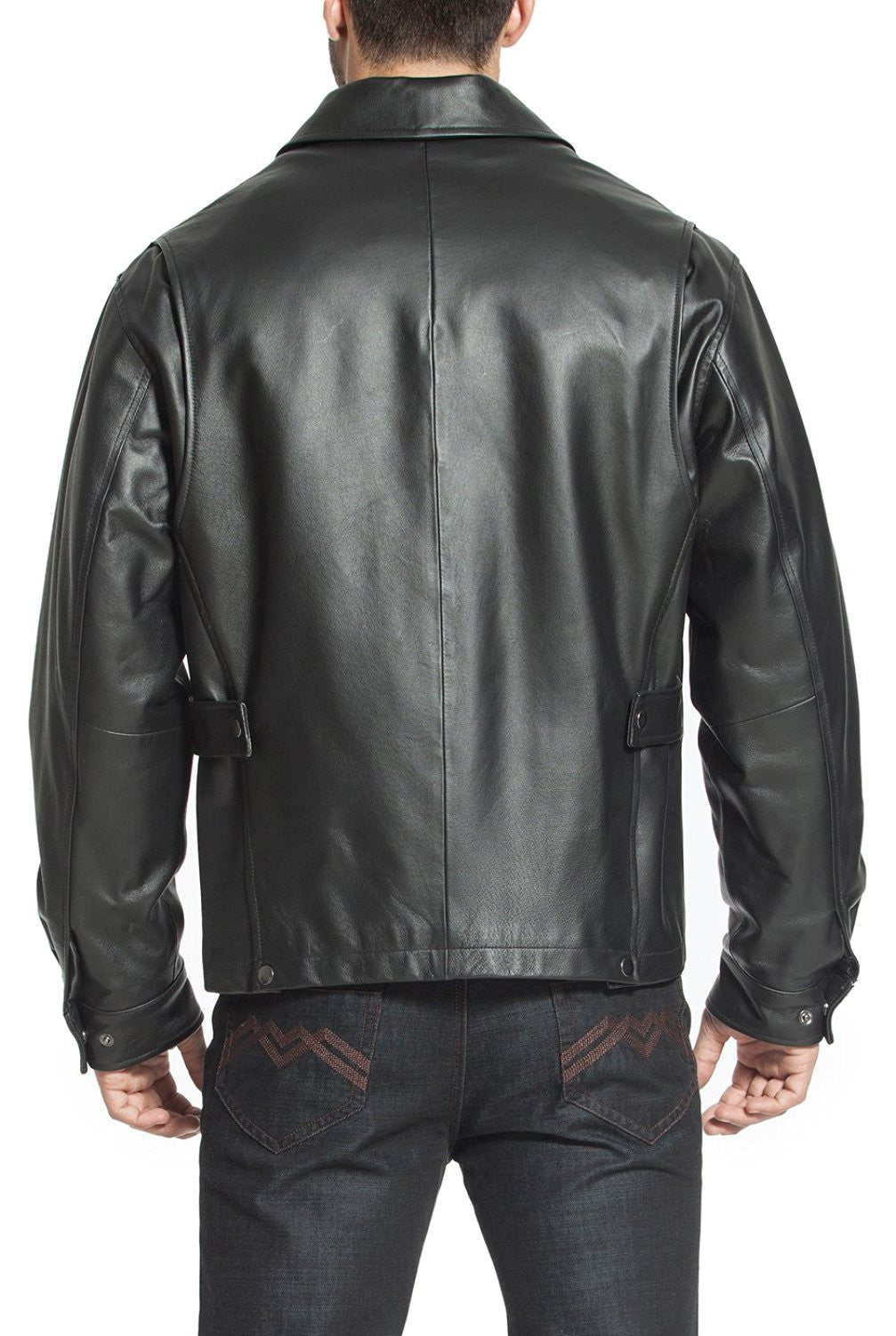 BGSD Men Greg Open Bottom Zip Front Leather Jacket – Luxury Lane