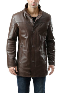 BGSD Men Chad New Zealand Lambskin Leather Car Coat