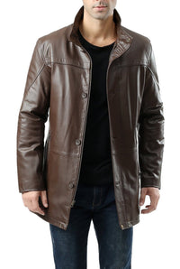 BGSD Men Chad New Zealand Lambskin Leather Car Coat