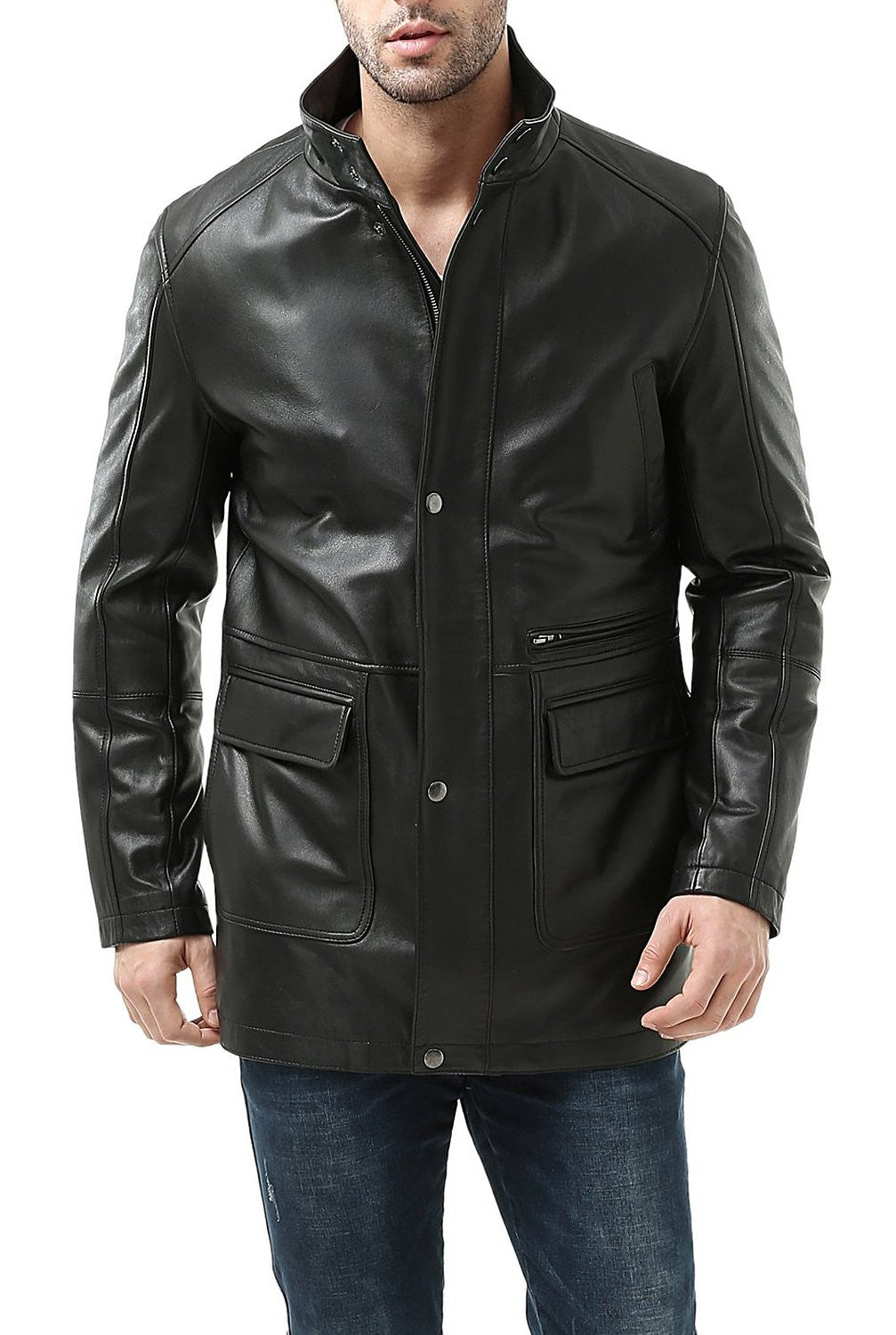 bgsd mens kyle new zealand lambskin leather car coat