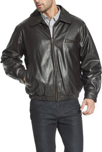 BGSD Men Aaron Classic Cowhide Leather Bomber Jacket