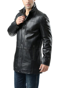 BGSD Men Chad New Zealand Lambskin Leather Car Coat