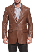 bgsd mens richard classic two button new zealand lambskin leather blazer 2