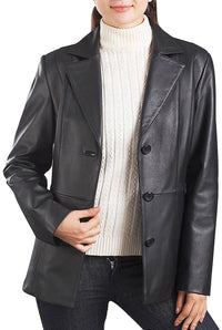 BGSD Women Crystal Lambskin Leather Blazer