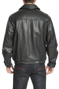 BGSD Men Aaron Classic Cowhide Leather Bomber Jacket