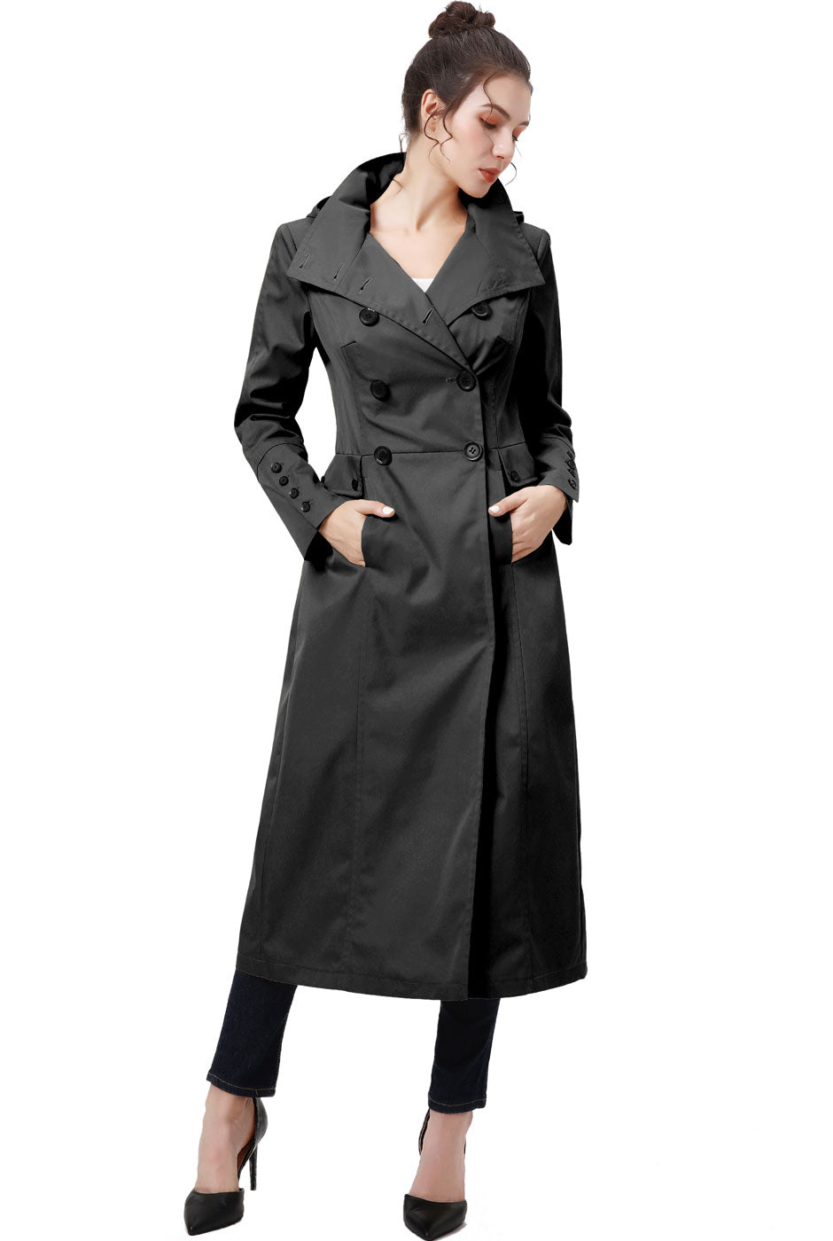 BGSD Women Kelly Waterproof Hooded Maxi Trench Coat