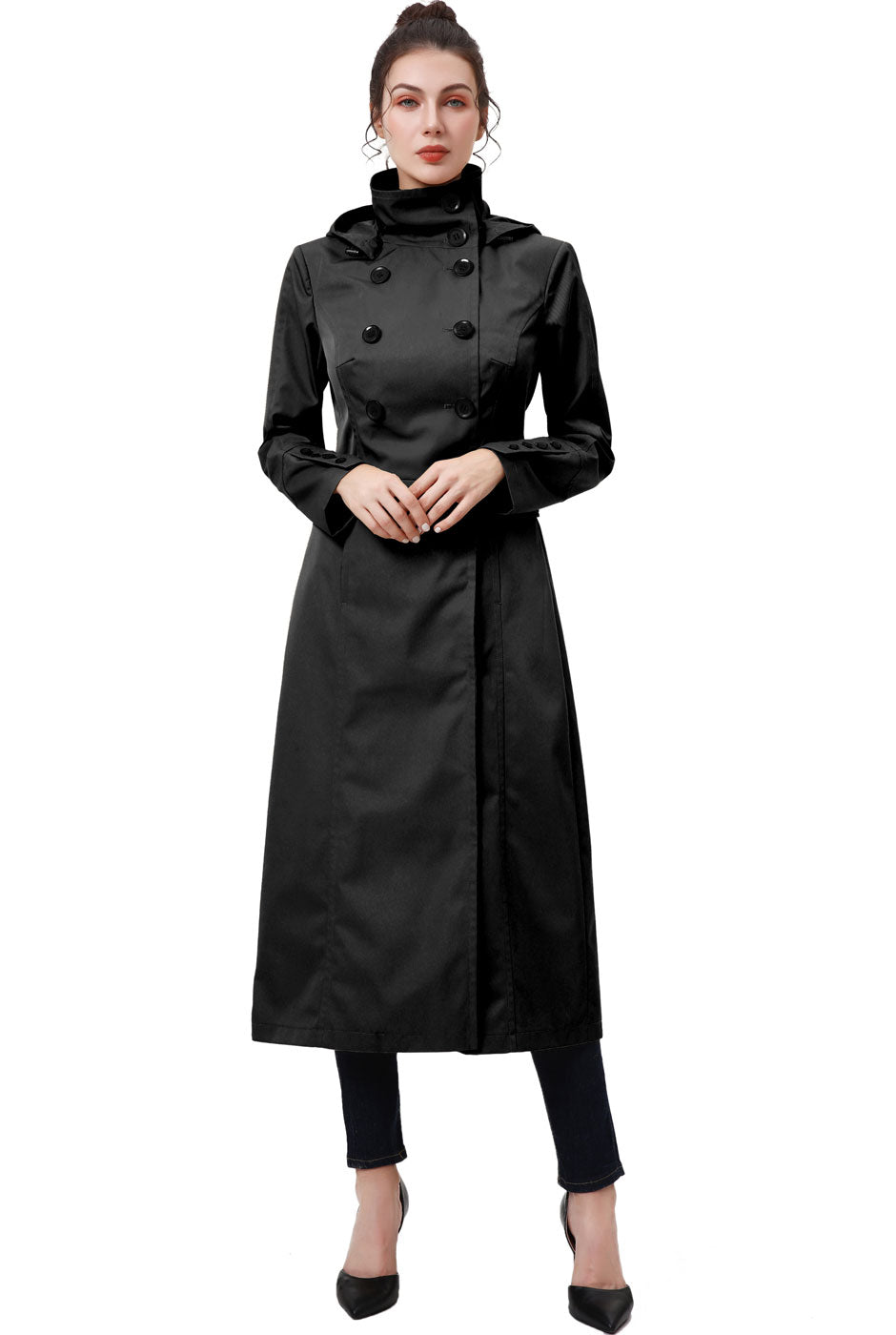 BGSD Women Kelly Waterproof Hooded Maxi Trench Coat